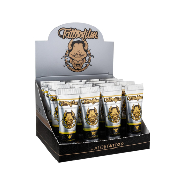 Aloe Tattoo Tattoofilm Nouvelle Formule - 15 ml - Set d'Exposition de 16