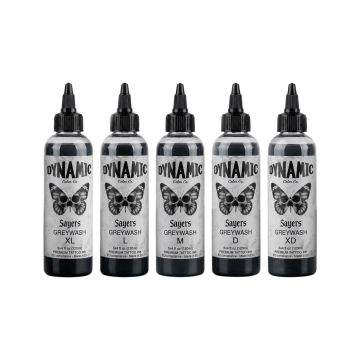 Encre de tatouage Dynamic - Platinum - coffret Sayers Greywash 5 x 120 ml