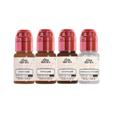 Encre PMU Perma Blend Luxe - Tina Davies Sunset Brow Collection - Set complet de 4x 15 ml