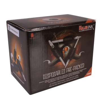 Boite Mixte de 25 Ensembles Complets Jetables Tube / Manchon 19mm avec Aiguilles Bug Pin (0,25mm)