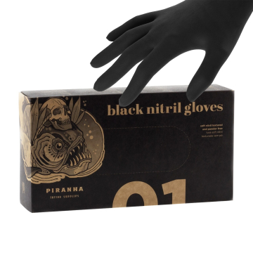 Boite de 100 gants Piranha nitrile - Noir