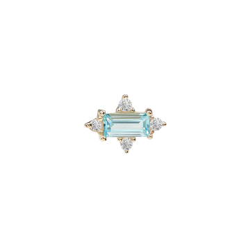 Embout sans filetage en or jaune 14 carats Royal Baguette Tilum