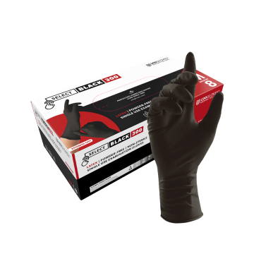 Boite de 100 gants Unigloves manches longues latex - Noir