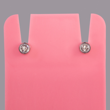 Mini boucles d'oreilles Studex pour piercing  en acier inoxydable - Avril/Cristal
