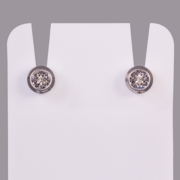 Boucles d'oreilles standard Studex pour piercing en acier inoxydable - April Crystal