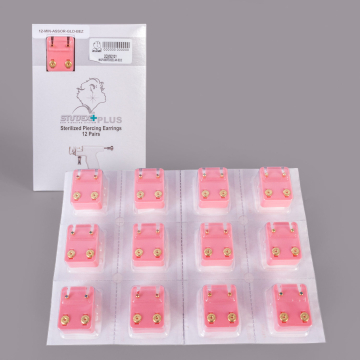 12 Paires de mini boucles d'oreilles Studex pour piercing (couleurs assorties) - Plaquées or