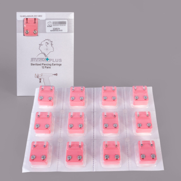12 Paires de mini boucles d'oreilles Studex pour piercing (couleurs assorties) - Acier inoxydable