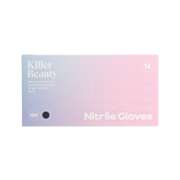 Boîte de 100 gants Killer Beauty Nitrile noirs - Boîte de 10