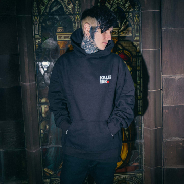 Killer Ink par Hobo Jack - Sid the Skull Hoodie Relax - Noir