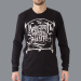 Luxury Hustle Wear - T-Shirt Manches Longues El Whyner 'Can't Knock The Hustle' en Noir