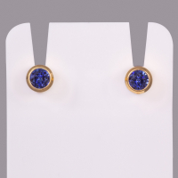 Boucles d'oreilles standard Studex pour piercing plaquées or - Septembre/Saphir