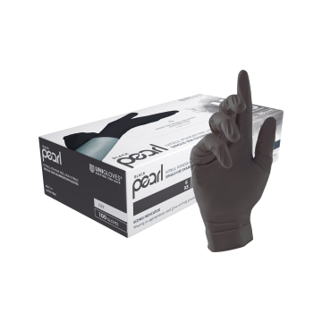 Boite de 100 gants Unigloves Black Pearl nitrile - Noir