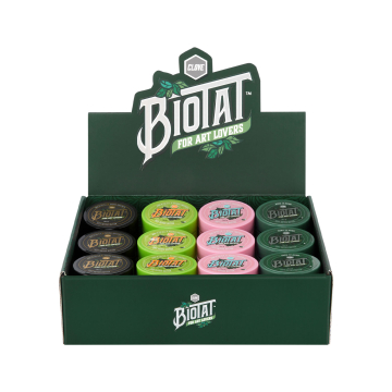Boîte de 12 Assortiment BIOTAT Beurre Doux Tattoo 50 ml Présentoir Studio