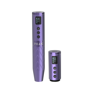 Peak Astra - Machine à tatouer de type stylo sans fil pour maquillage permanent avec deux batteries - Violette