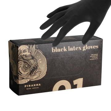 Boite de 100 gants Piranha latex - Noir