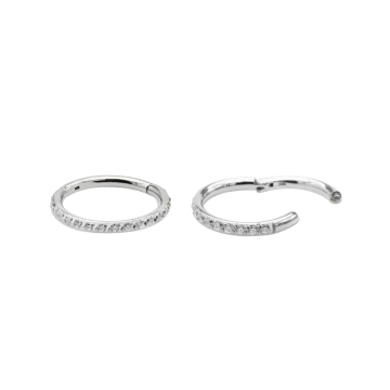 Anneau avec cliquet en titane orné de pierres précieuses Tilum