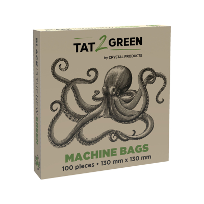 Boîte de 100 Tat2Green - Sacs de protection pour Machines Noirs - 130mm x 130mm