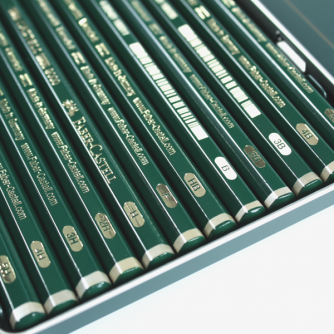 Faber-Castell - Boite Métallique Castell 9000 Design (12 Crayons Graphite)