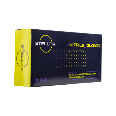 Boîte de 100 gants Stellar Nitrile noirs - Boîte de 10