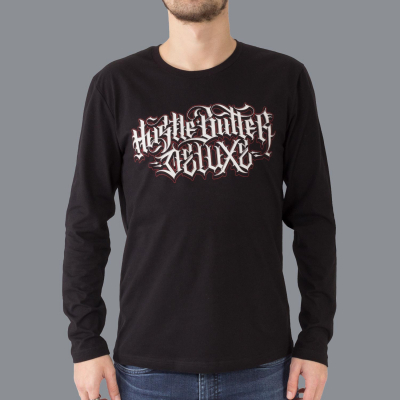 Luxury Hustle Wear - T-Shirt Manches Longues El Whyner 'Hustle Butter Deluxe' en Noir