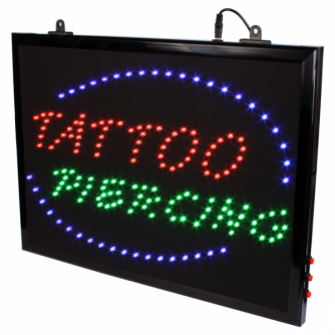 Enseigne LED à Suspendre pour Studios - TATTOO PIERCING