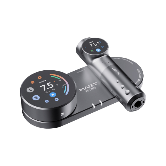 Machine à tatouer Dragonhawk Mast Archer Ultra avec station de charge - gris mat - stroke de 4,5 mm