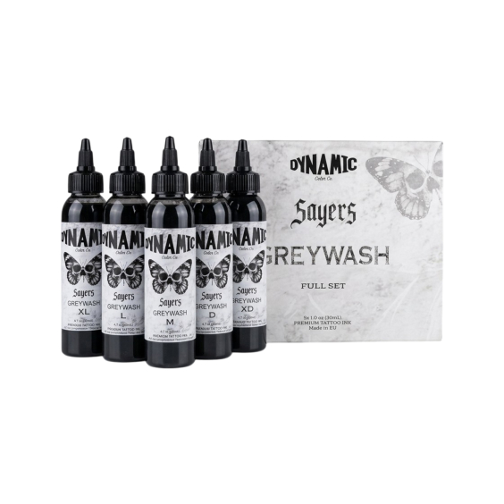 Encre de tatouage Dynamic - Platinum - coffret Sayers Greywash 5 x 120 ml