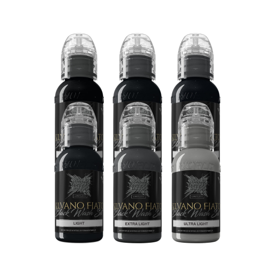 Encre de tatouage World Famous Limitless - Set de Silvano Fiato Blackwash - 6x 30 ml