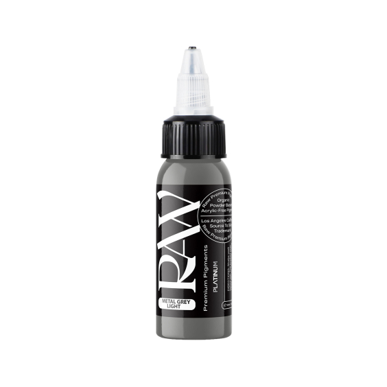 Encre de Tatouage Raw Pigments Platinum - Metal Grey Light - 30 ml
