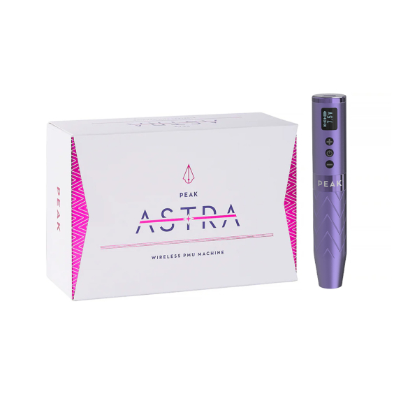 Peak Astra - Machine à tatouer de type stylo sans fil pour maquillage permanent avec stroke ajustable - Violette