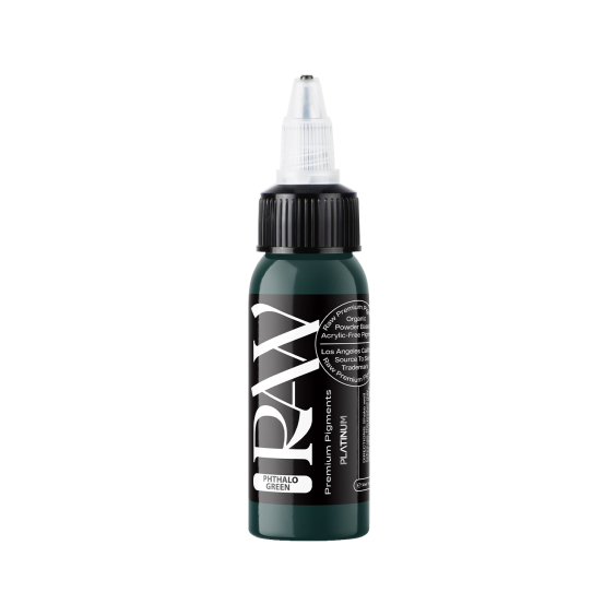 Encre de tatouage Raw Pigments Platinum - Phthalo Green - 30 ml
