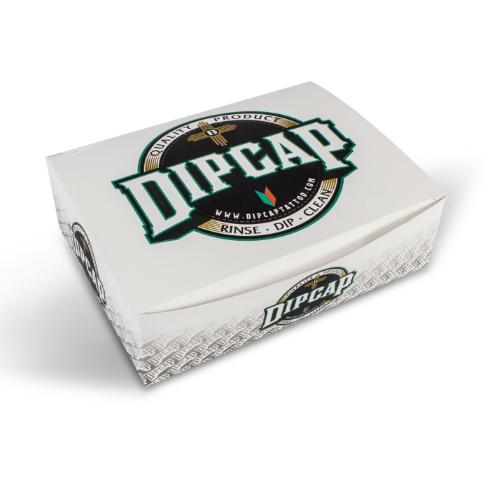 Box of 24 DipCaps for rinsing dipping and cleaning needles white packaging